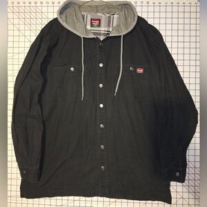 Wrangler Black Hooded Shirt Jacket